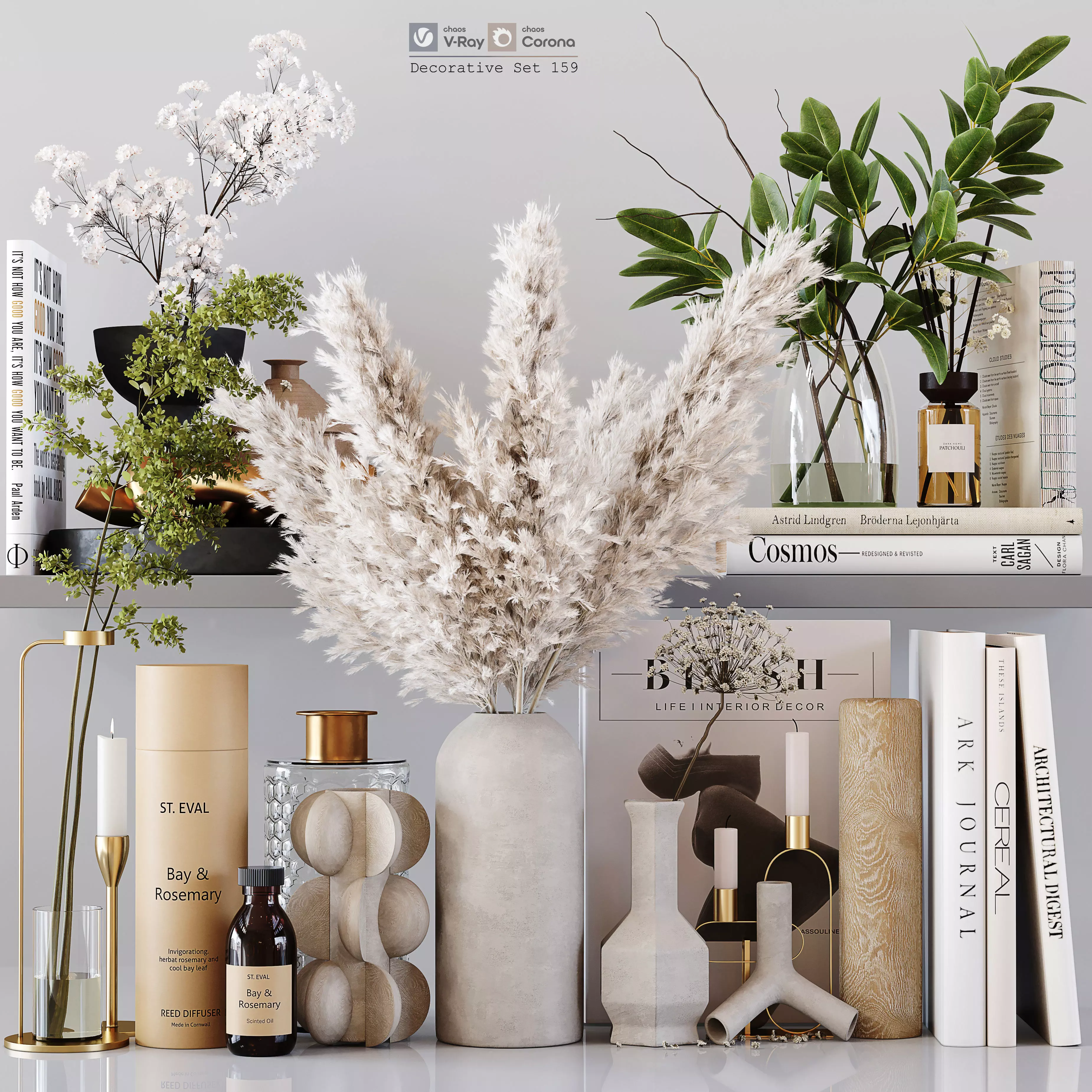 Decorative Set 159 Low-poly 3D model_0