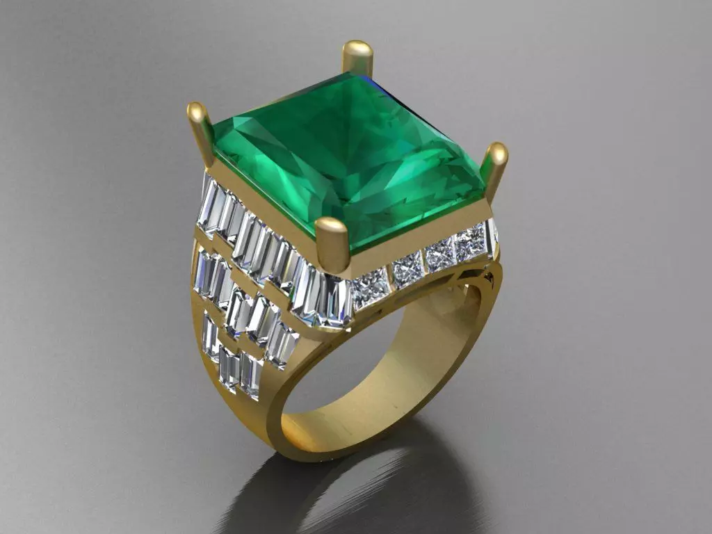 Baguette Princess Ring Free 3D print model