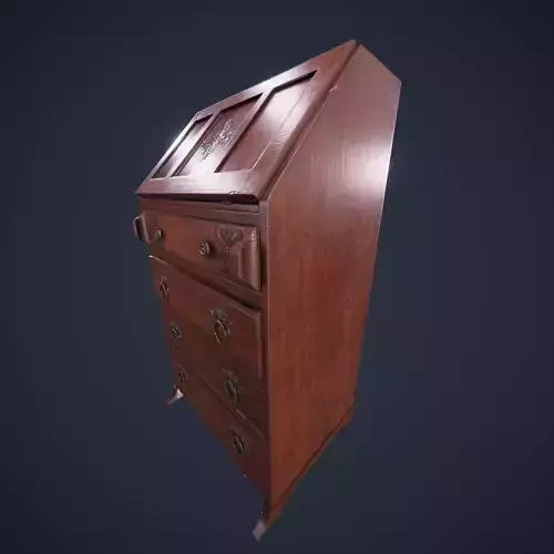 Old Charm Ladies Bureau antique Low-poly 3D model