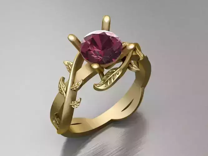 Branch Solitaire Ring