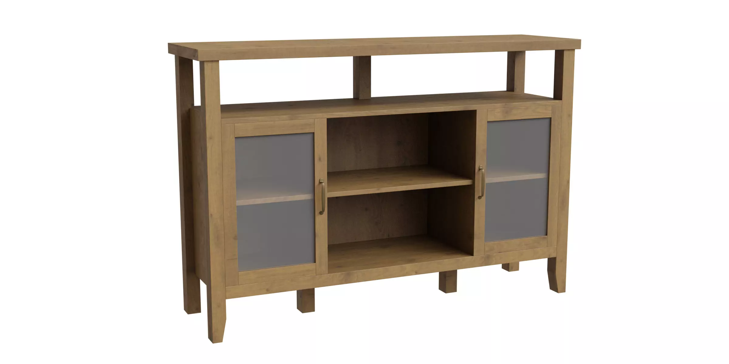 Rustic Wood Tv Stand 3D model