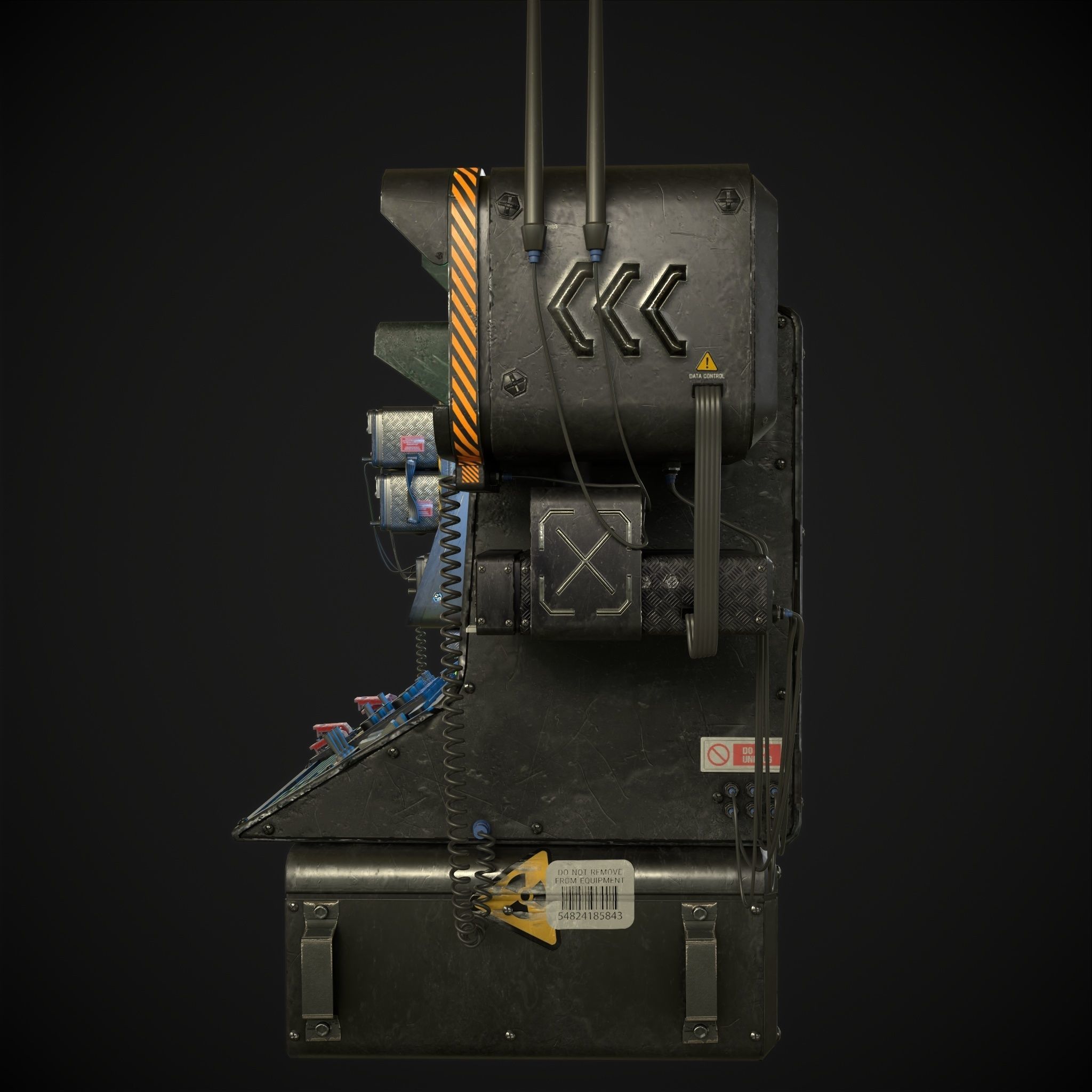 Radar CPU Computer Low-poly 3D model_4