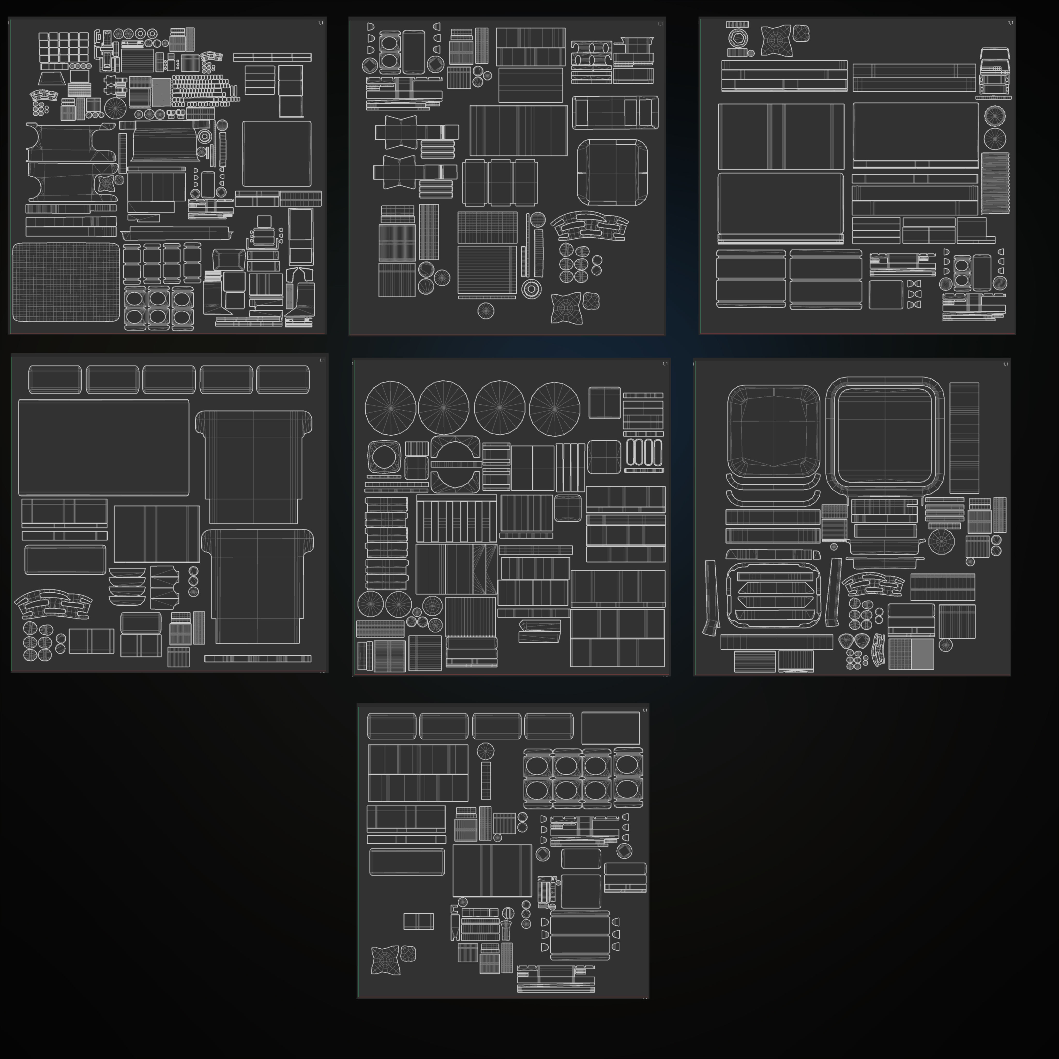 Radar CPU Computer Low-poly 3D model_17
