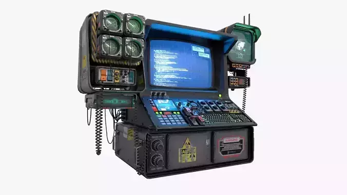 Radar CPU Computer Low-poly 3D model