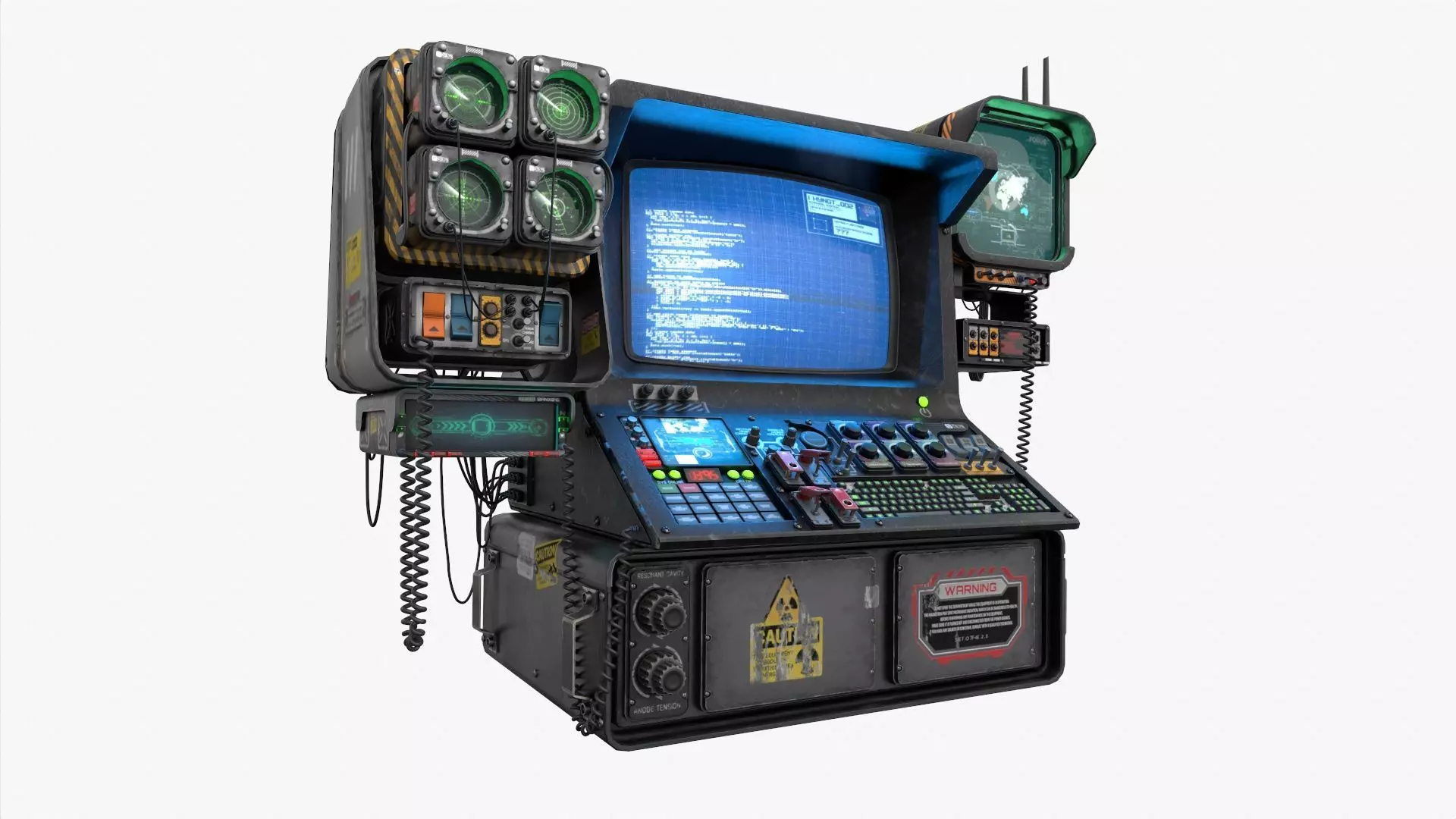 Radar CPU Computer Low-poly 3D model_0