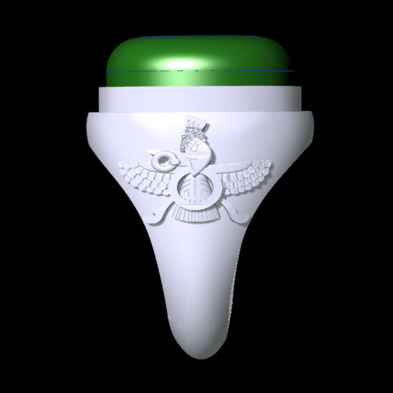 Simple Farvahar Ring 3D print model_2