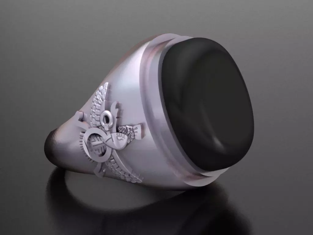 Simple Farvahar Ring 3D print model_0