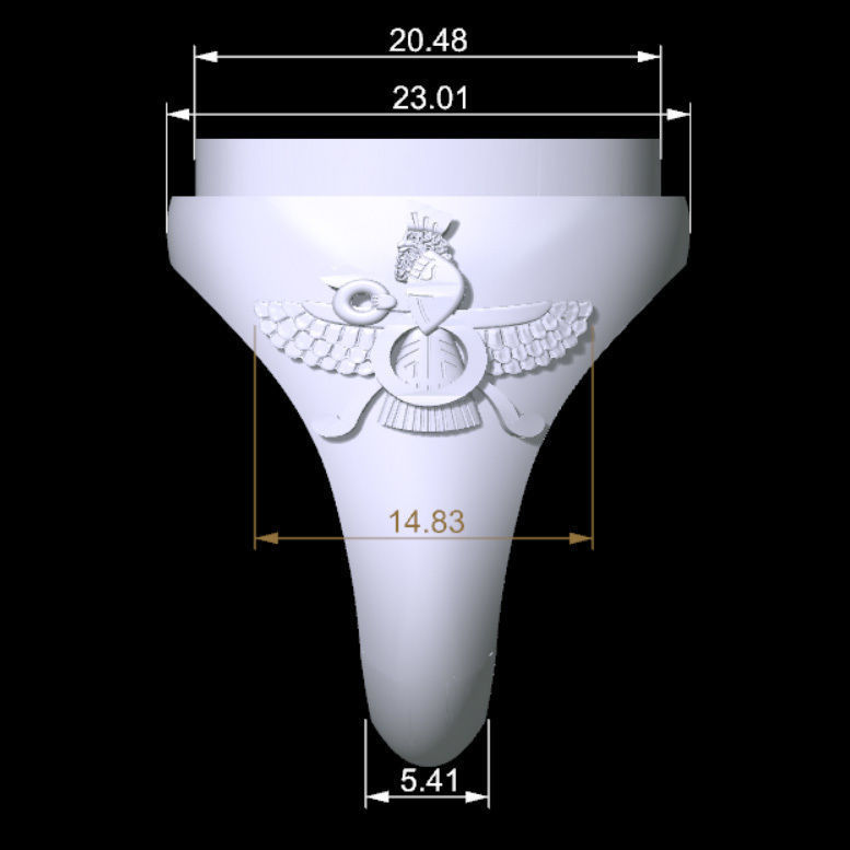 Simple Farvahar Ring 3D print model_5