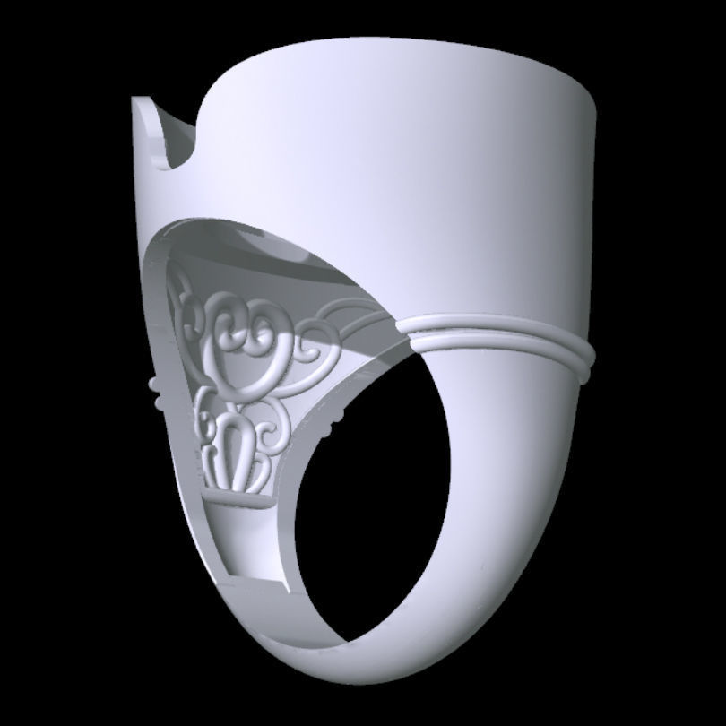 Caucasian Hat Ring 3D print model_8