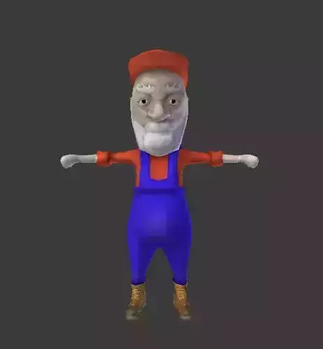Old mario  Low-poly 3D model