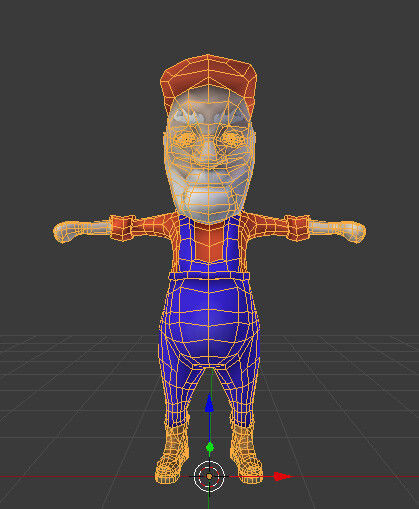 Old mario  Low-poly 3D model_1