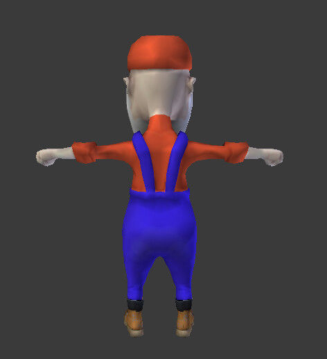 Old mario  Low-poly 3D model_2