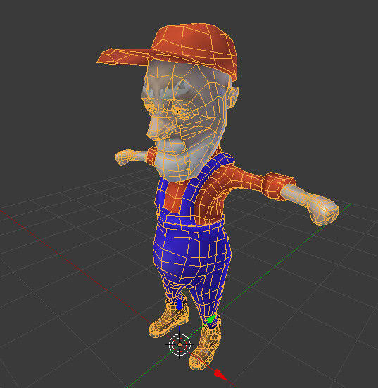 Old mario  Low-poly 3D model_4