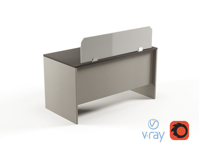 Modern Office Desk For Staff  Free 3D model