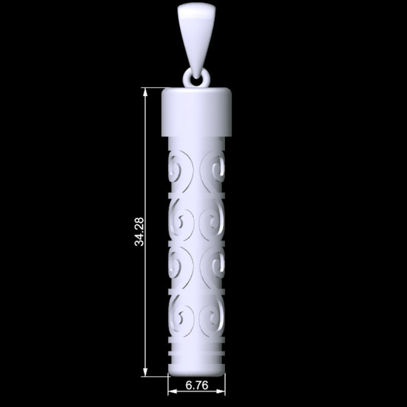 Charm Container Pendant 3D print model_3