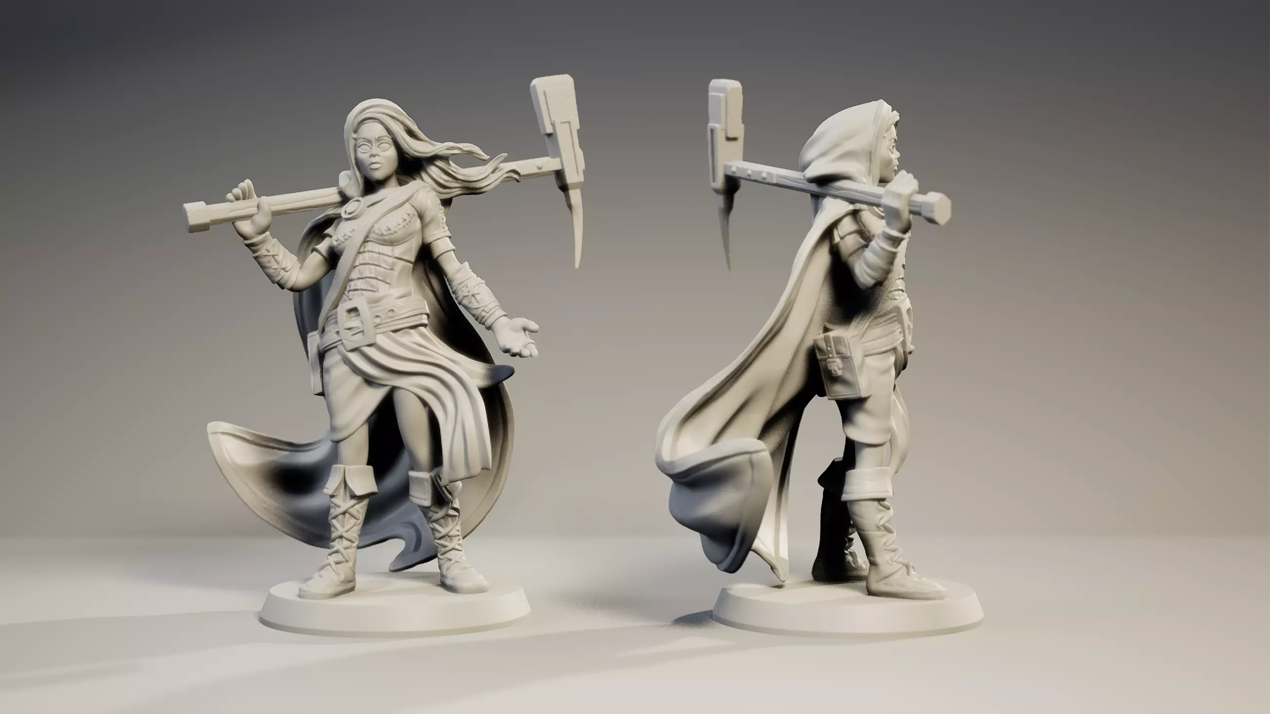 DND Mini - Female Human Elf - Pre-Supported 3D print Free 3D print model