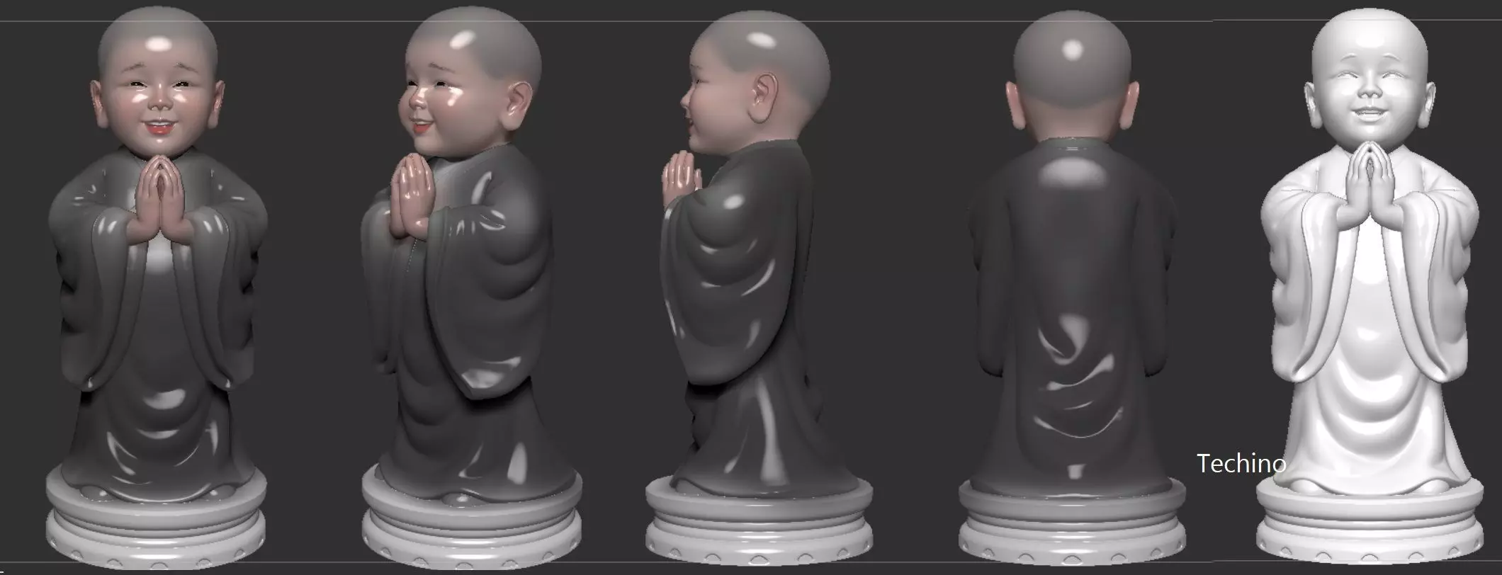 baby little monk 3D print model