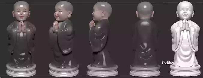 baby little monk  3D print model
