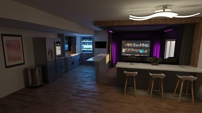 Theater Basement Kitchenet   3D model 2