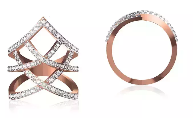 Women Wedding Engagement Ring STL OBJ FBX JCD Details