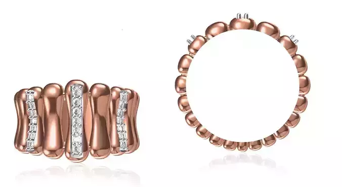 Women Wedding Engagement Ring STL OBJ FBX JCD Details