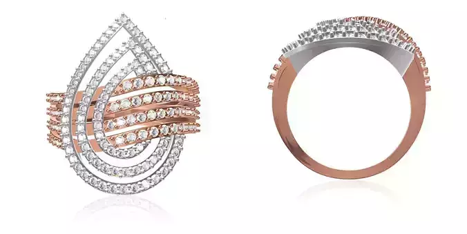 Women Wedding Engagement Ring STL OBJ FBX JCD Details