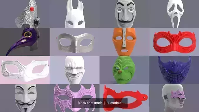 Mask print model 3D Model Collection
