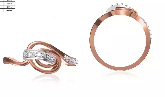 Women Wedding Engagement Ring STL OBJ FBX JCD Details