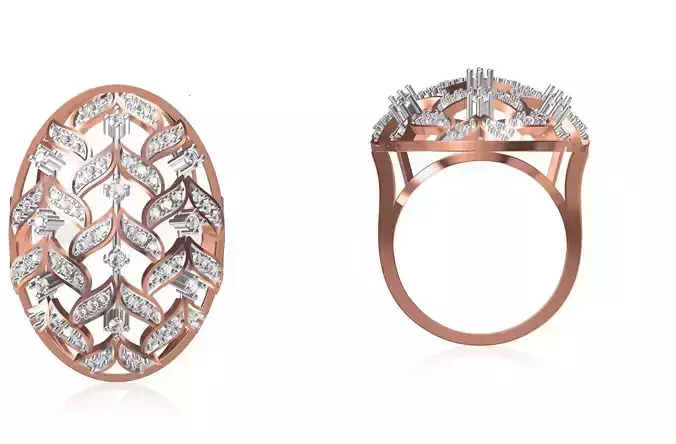 Women Wedding Engagement Ring STL OBJ FBX JCD Details