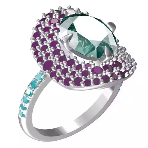 Beautiful Colorful Diamonds Engagement Ring for Women