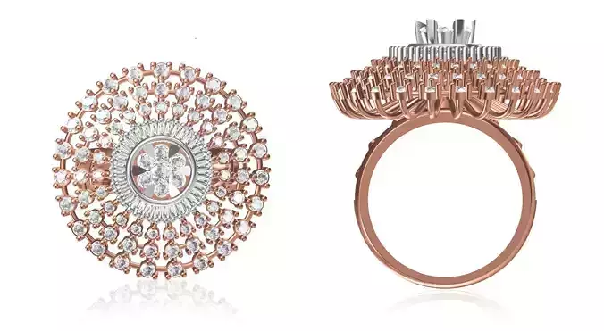 Women Wedding Engagement Ring STL OBJ FBX JCD Details