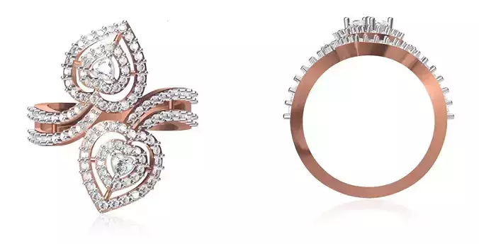 Women Wedding Engagement Ring STL OBJ FBX JCD Details