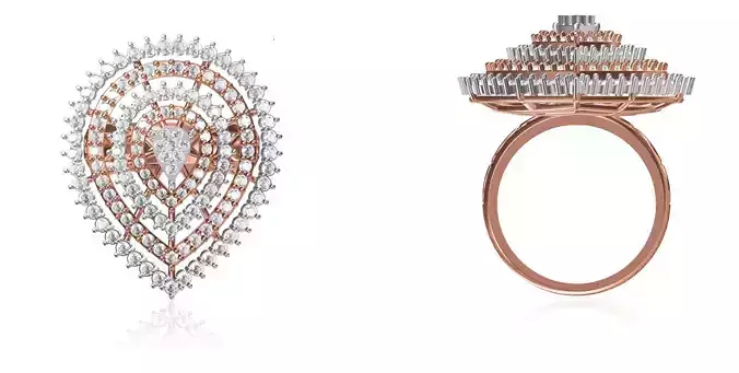 Women Wedding Engagement Ring STL OBJ FBX JCD Details