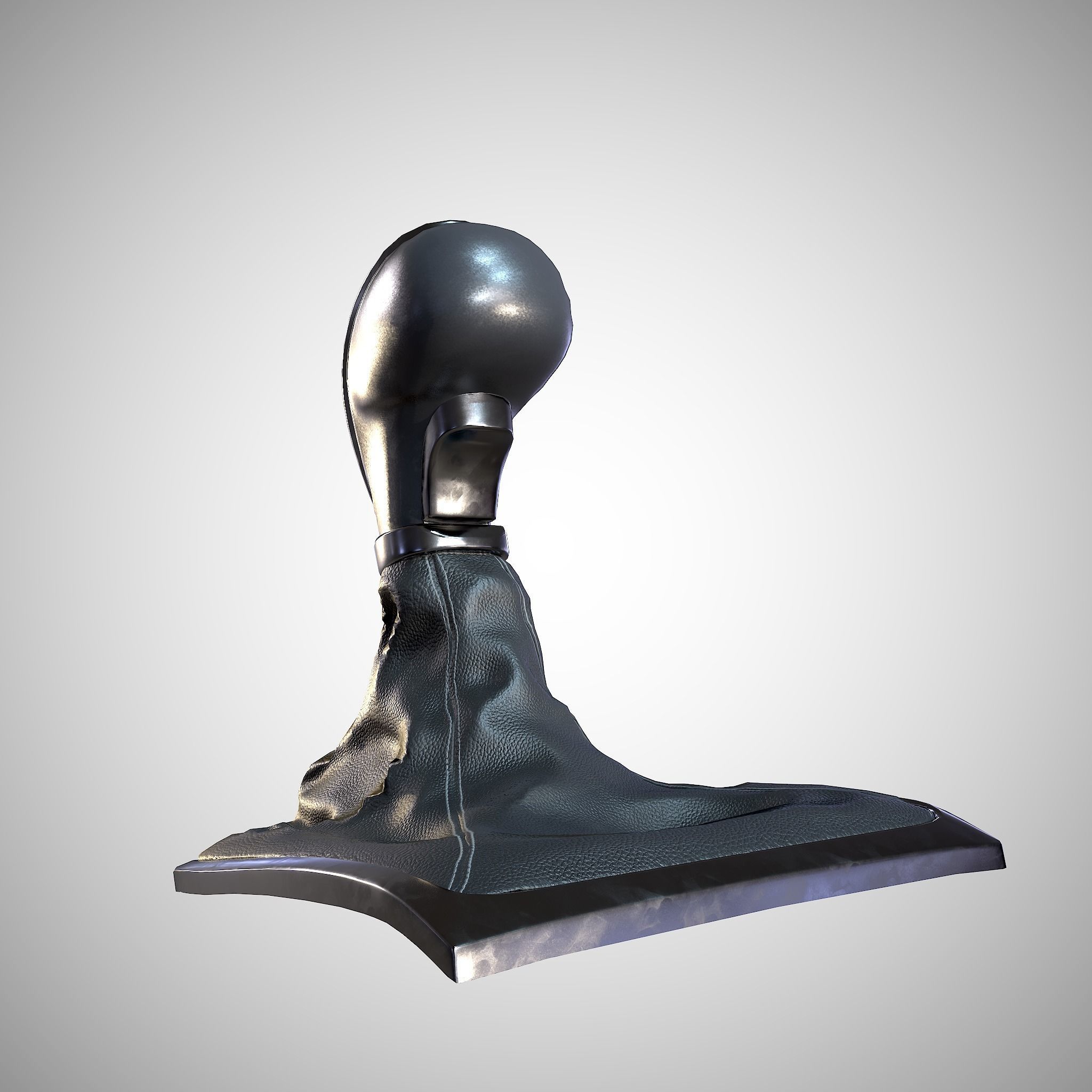 6 Speed Manual Gearshift Low-poly 3D model_9