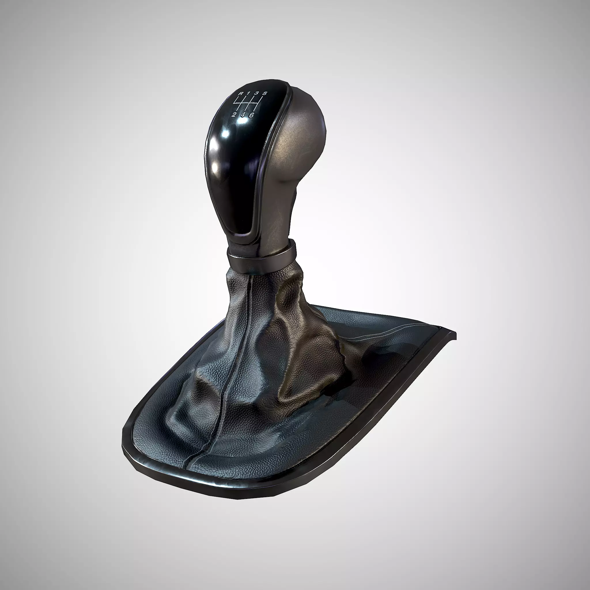 6 Speed Manual Gearshift Low-poly 3D model_0