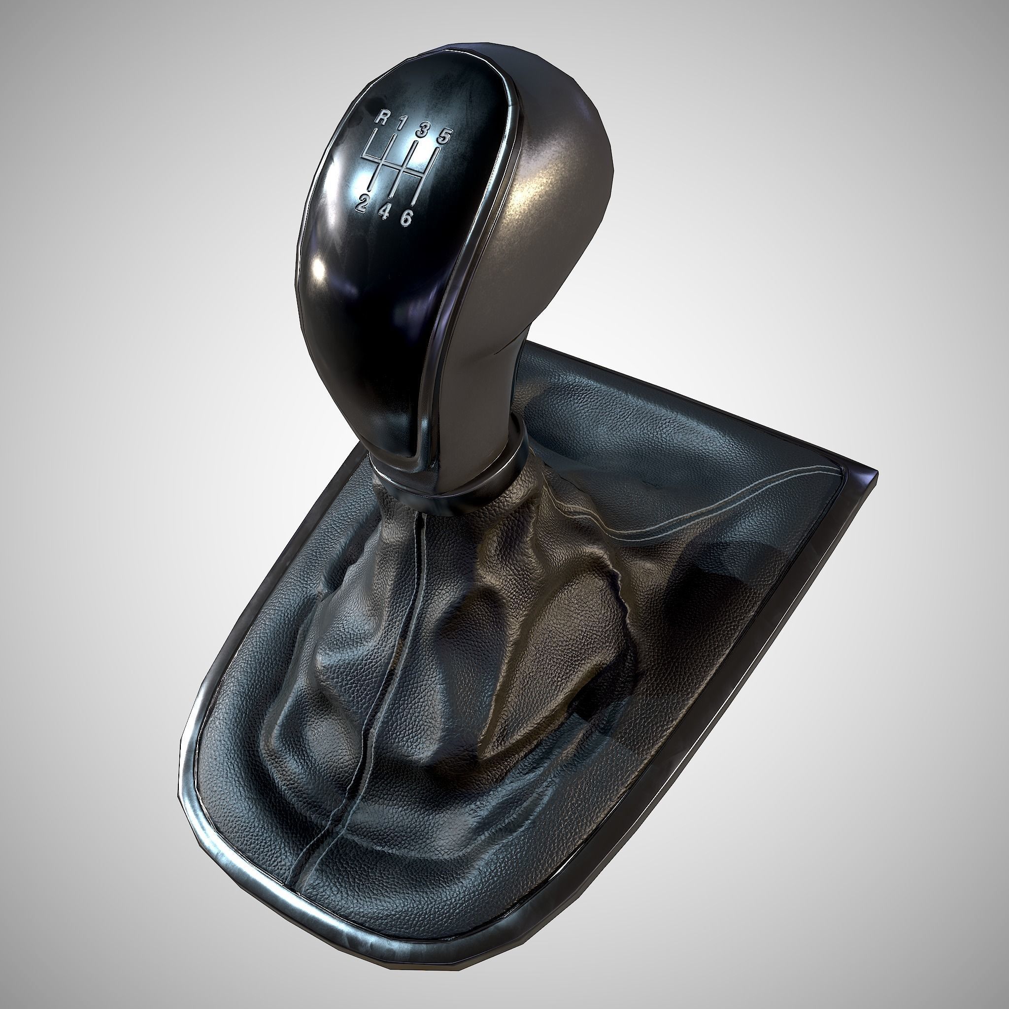 6 Speed Manual Gearshift Low-poly 3D model_5