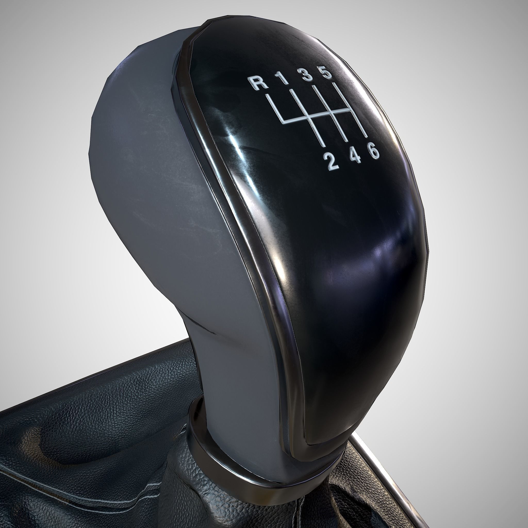 6 Speed Manual Gearshift Low-poly 3D model_6