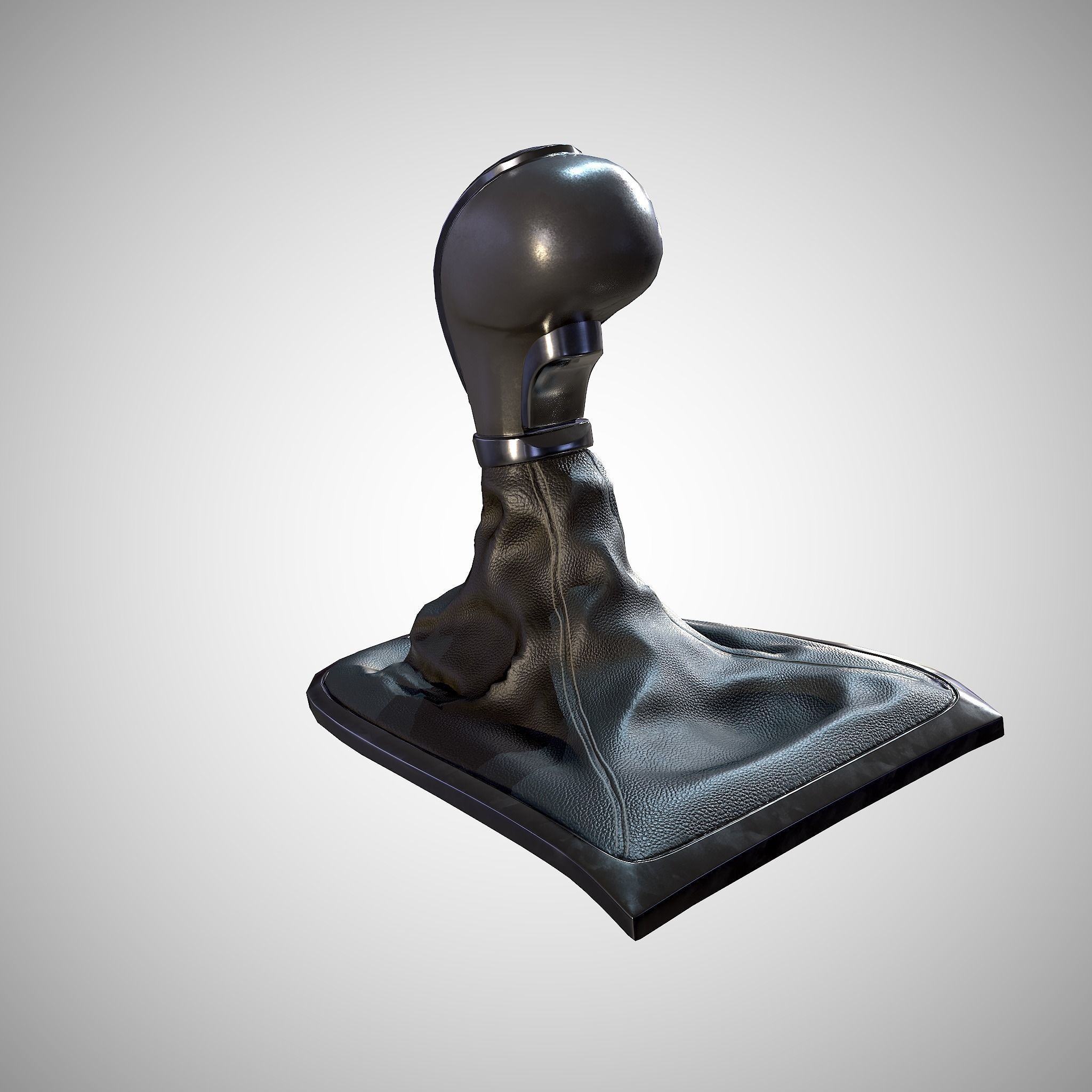 6 Speed Manual Gearshift Low-poly 3D model_4