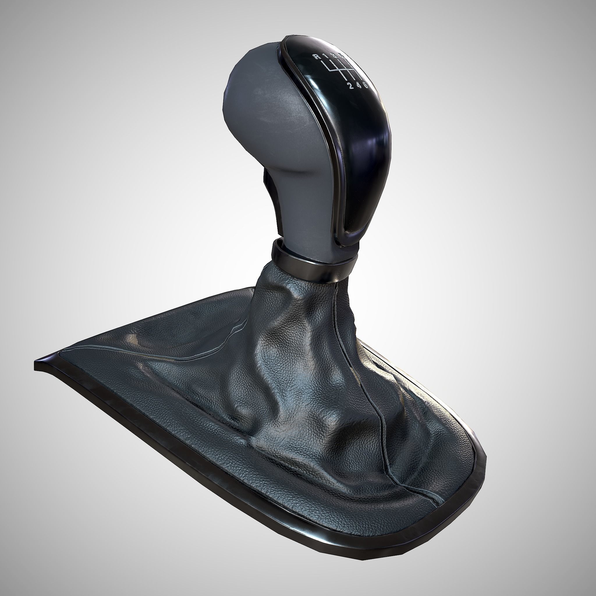 6 Speed Manual Gearshift Low-poly 3D model_3