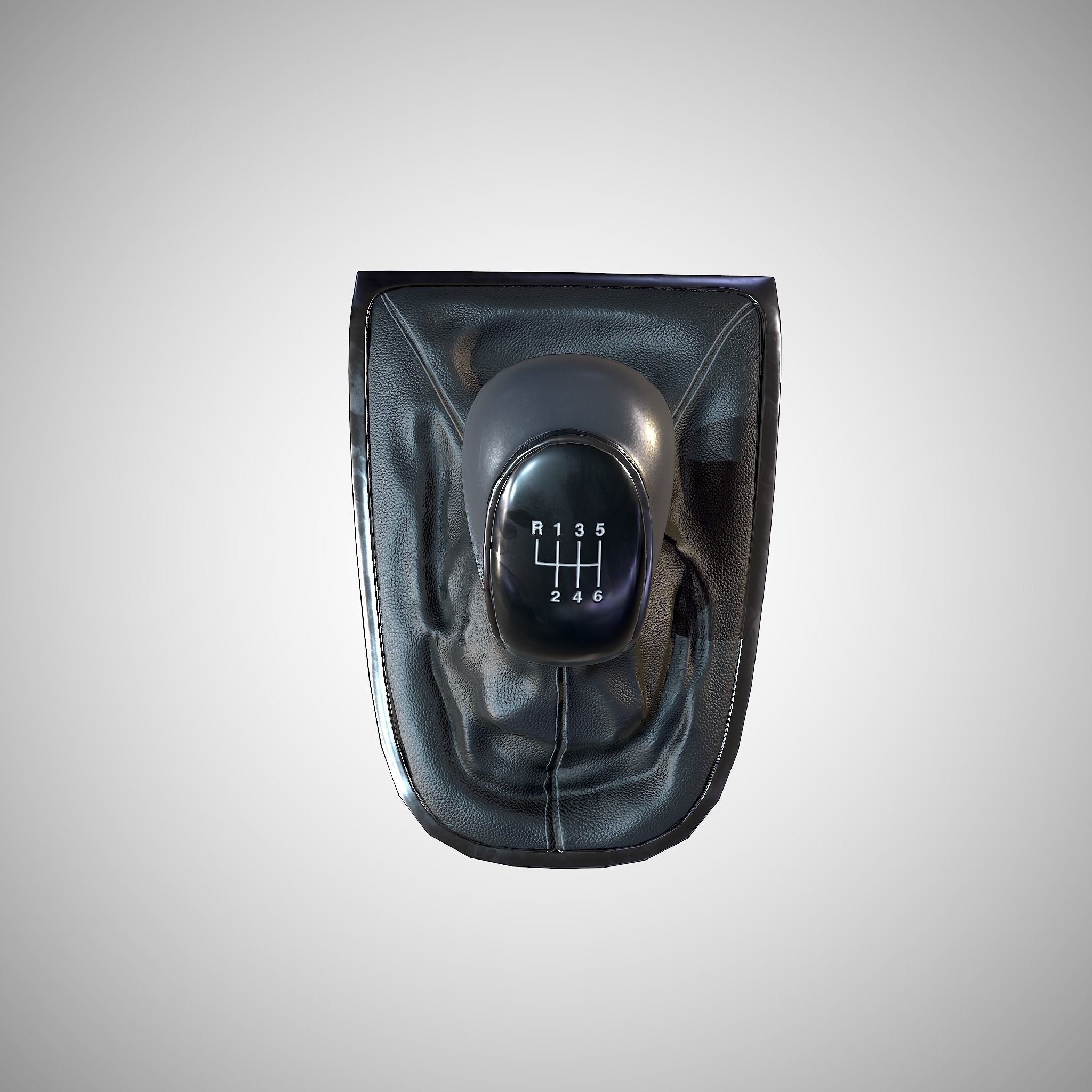 6 Speed Manual Gearshift Low-poly 3D model_7