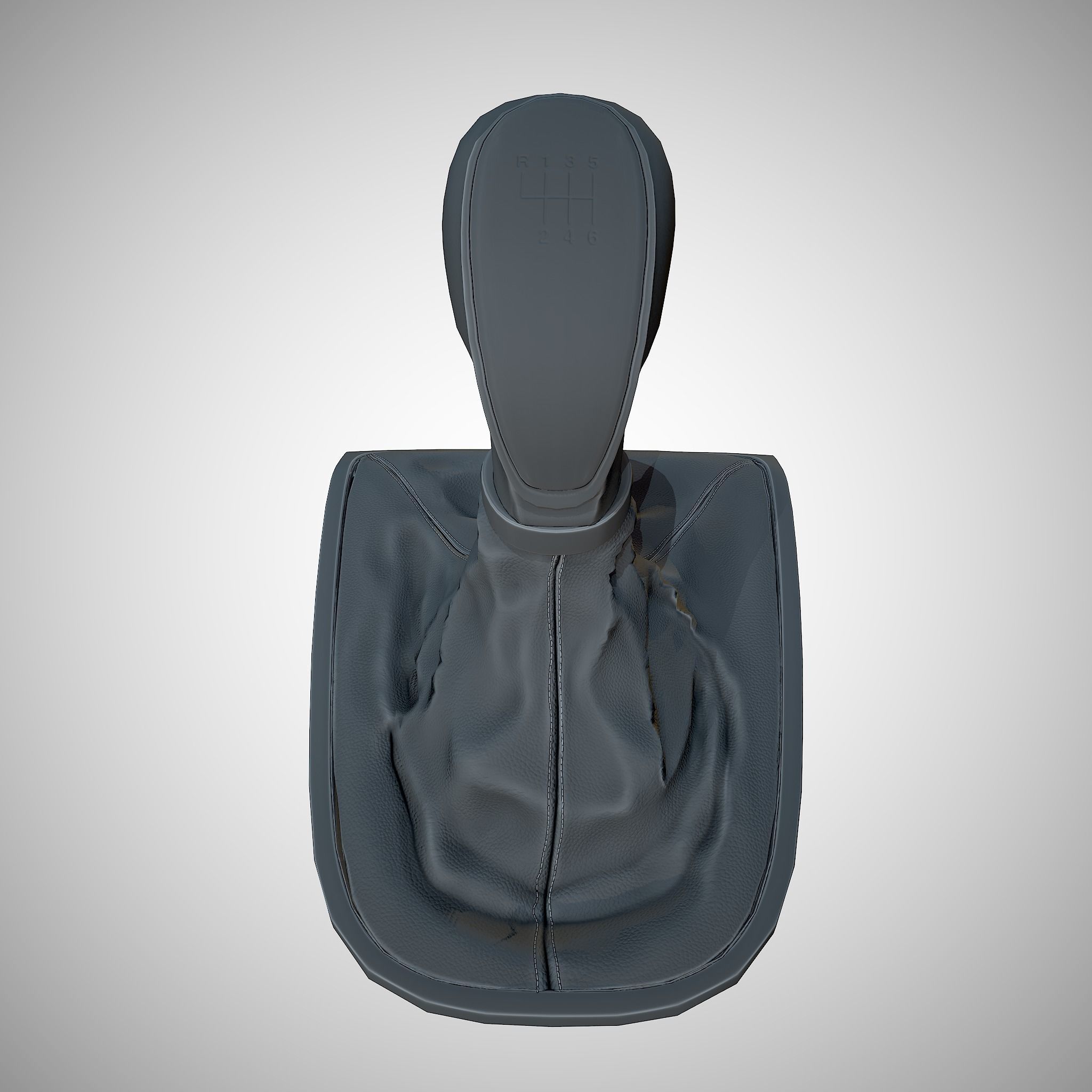 6 Speed Manual Gearshift Low-poly 3D model_13
