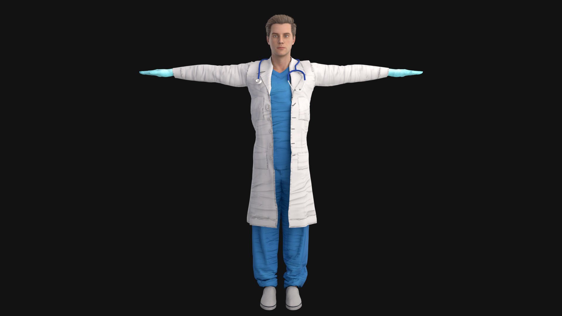 Doctor Rigged Low-poly 3D model_4