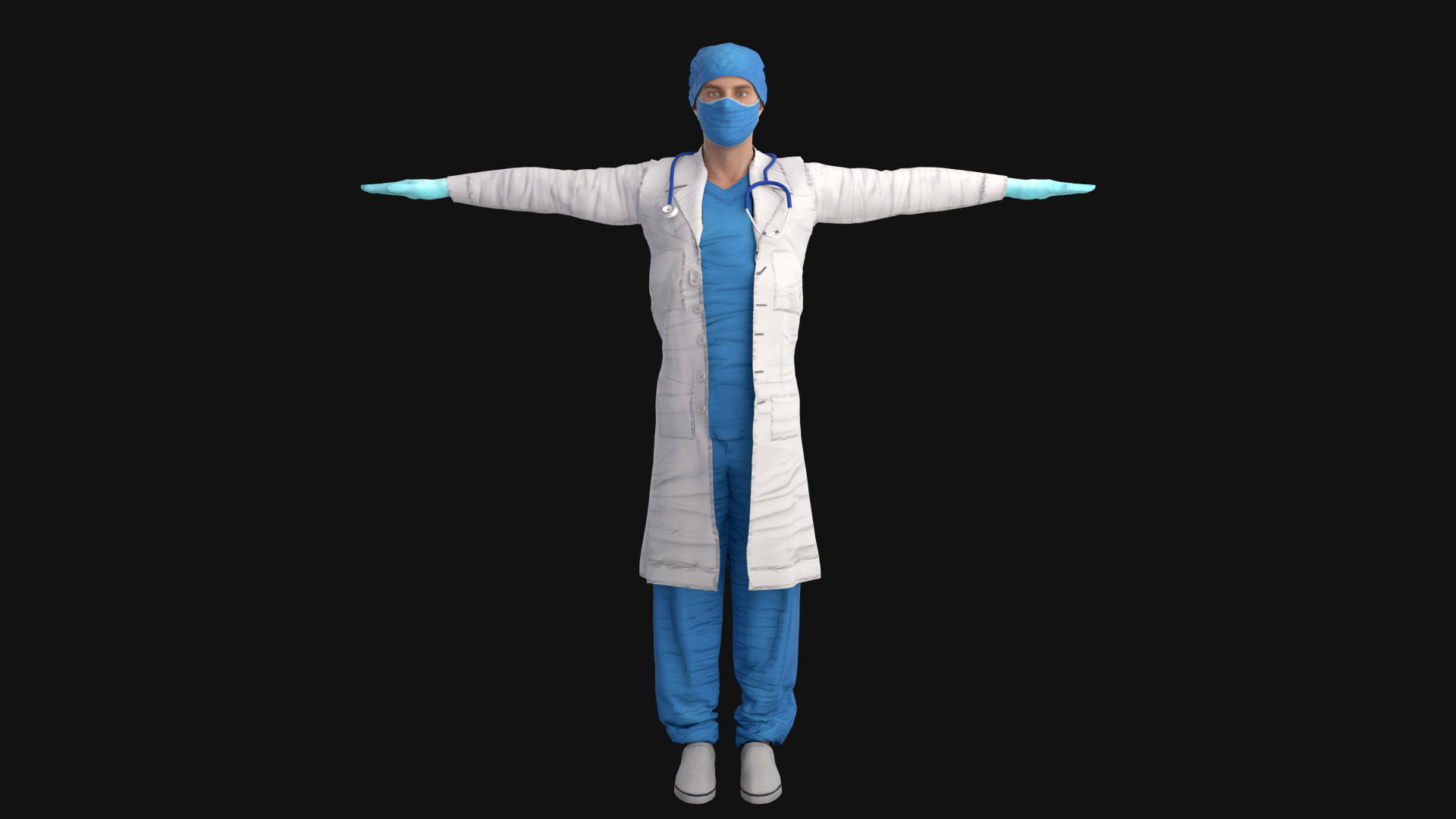 Doctor Rigged Low-poly 3D model_1