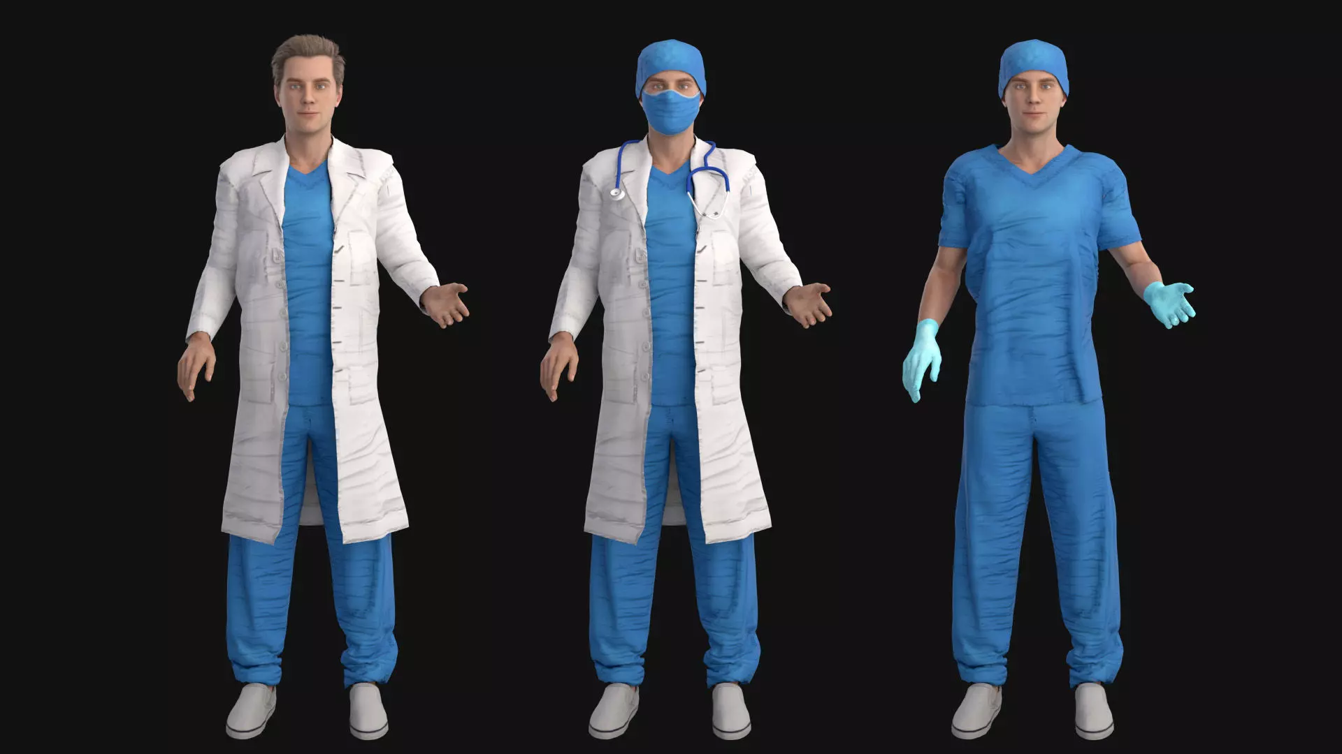 Doctor Rigged Low-poly 3D model_0
