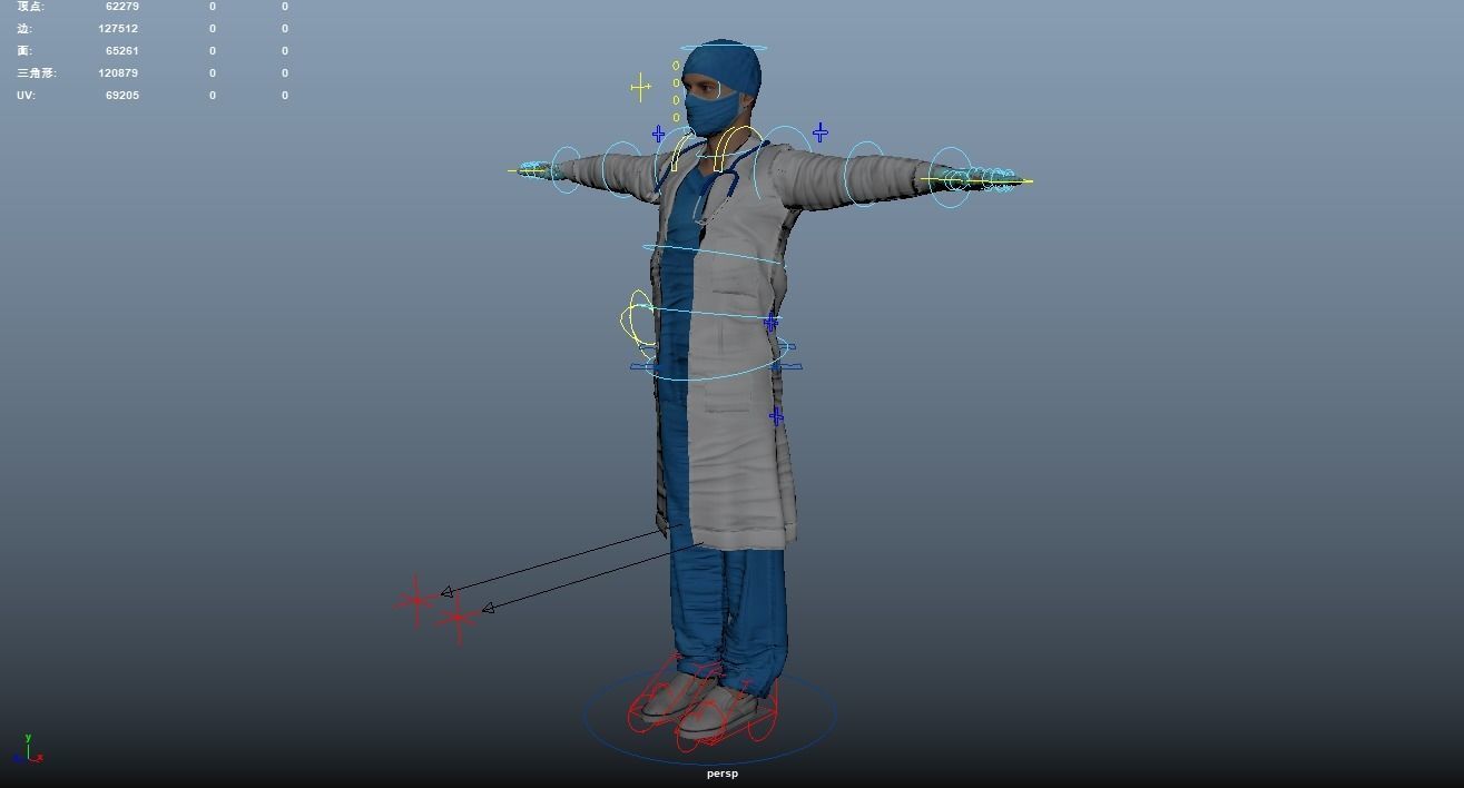 Doctor Rigged Low-poly 3D model_16