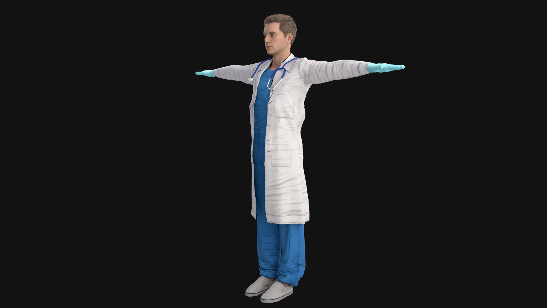 Doctor Rigged Low-poly 3D model_5