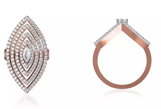 Women Wedding Engagement Ring STL OBJ FBX JCD Details