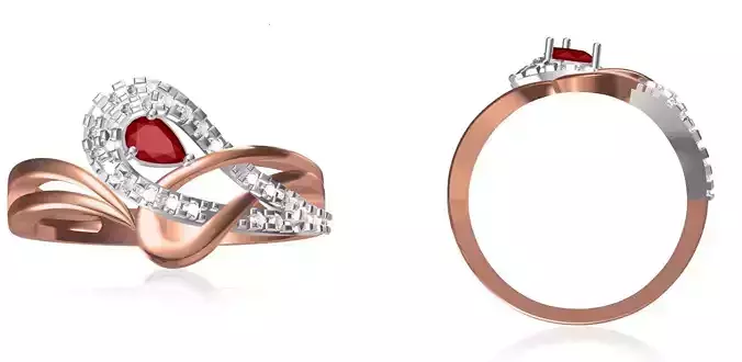 Women Wedding Engagement Ring STL OBJ FBX JCD Details