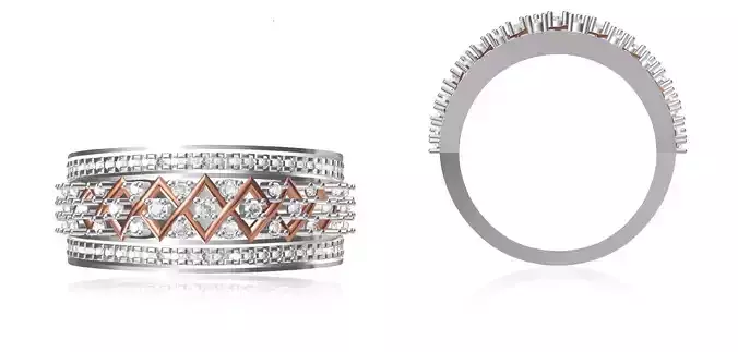 Women Wedding Engagement Ring STL OBJ FBX JCD Details