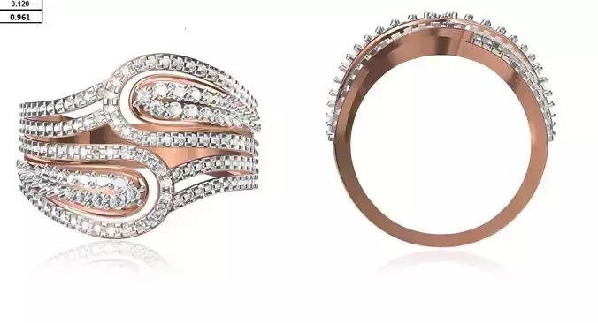 Women Wedding Engagement Ring STL OBJ FBX JCD Details